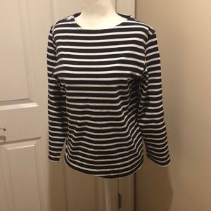 Saint James size s navy white stripe top